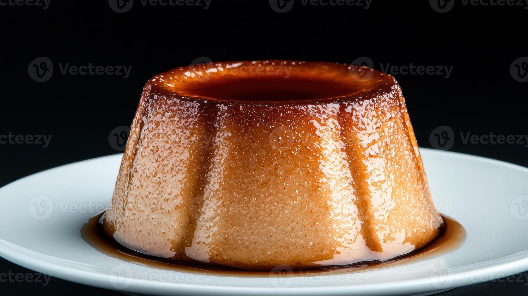 Delicious homemade caramel pudding dessert photo