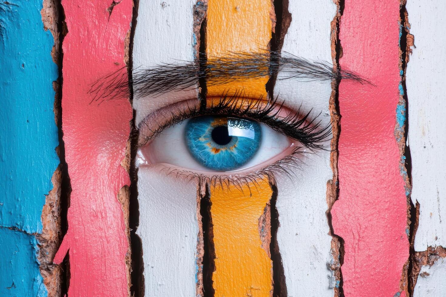 Vibrant abstract eye close up photo