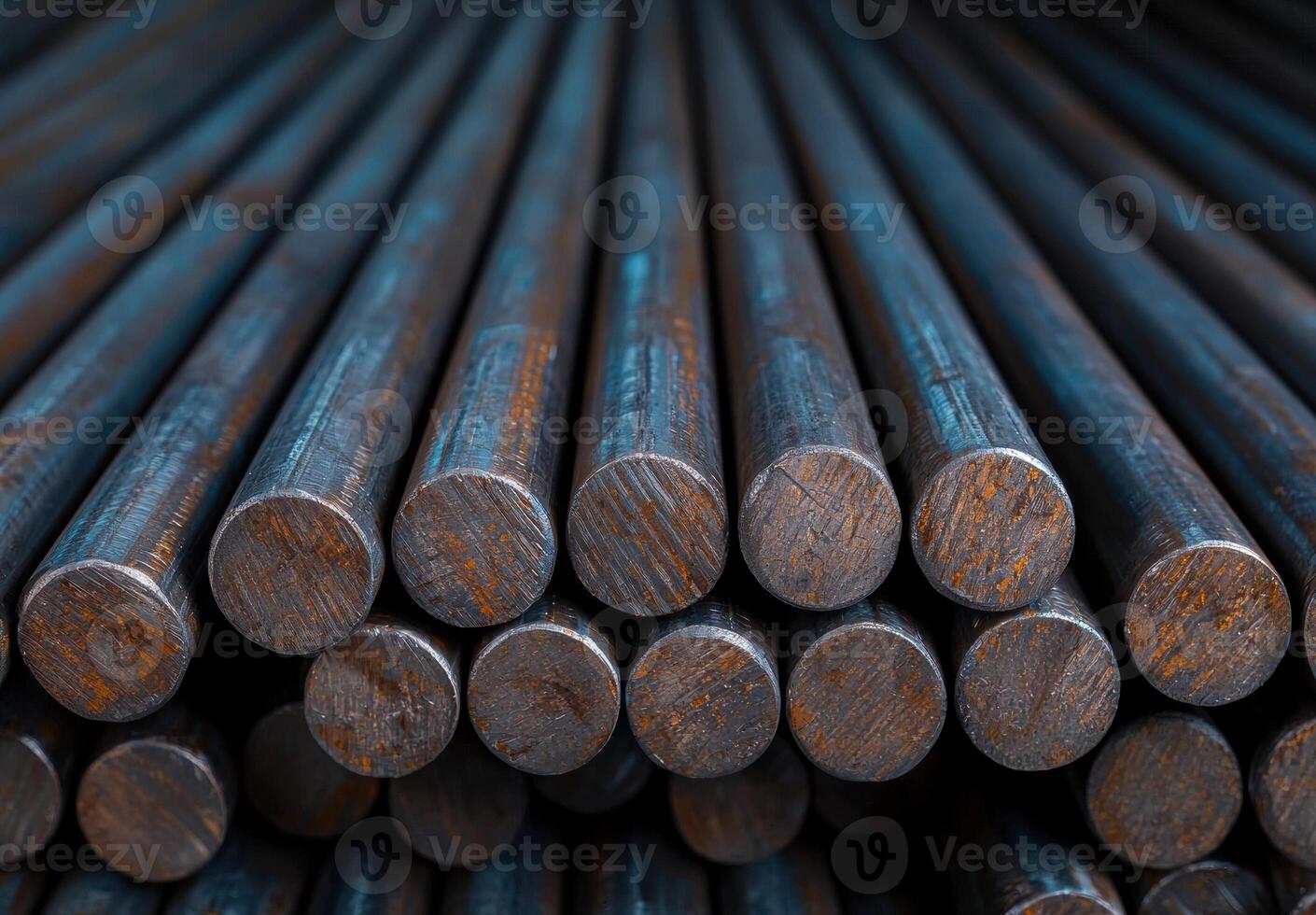 Closeup of rusty metal rods photo