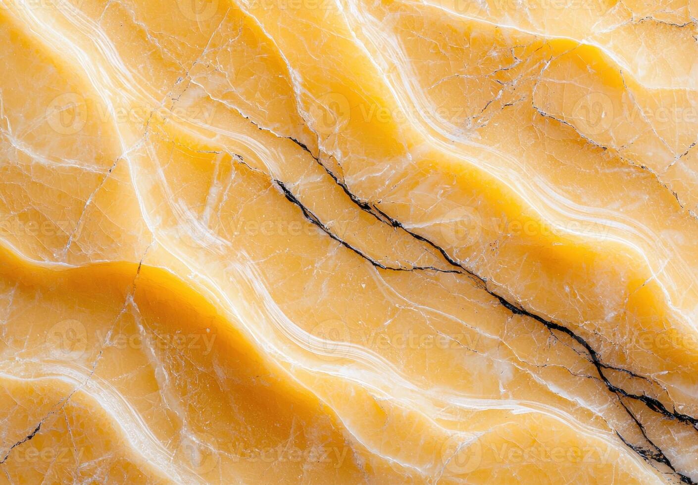 Vibrant yellow marble texture with natural patterns photo