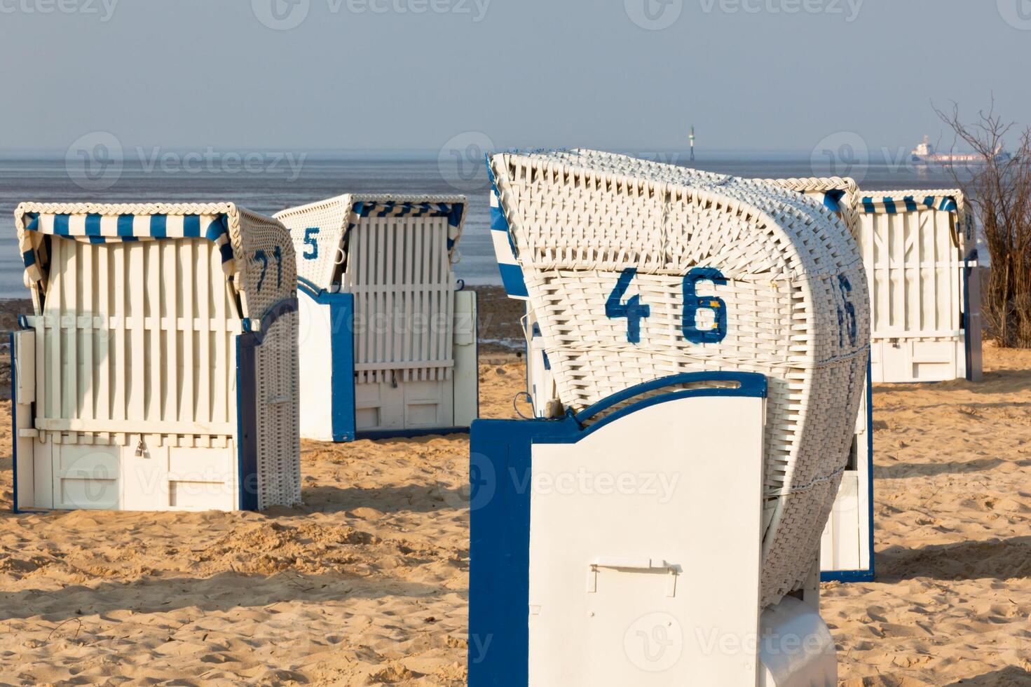Beach chairs strandkorb in Northern Germany photo