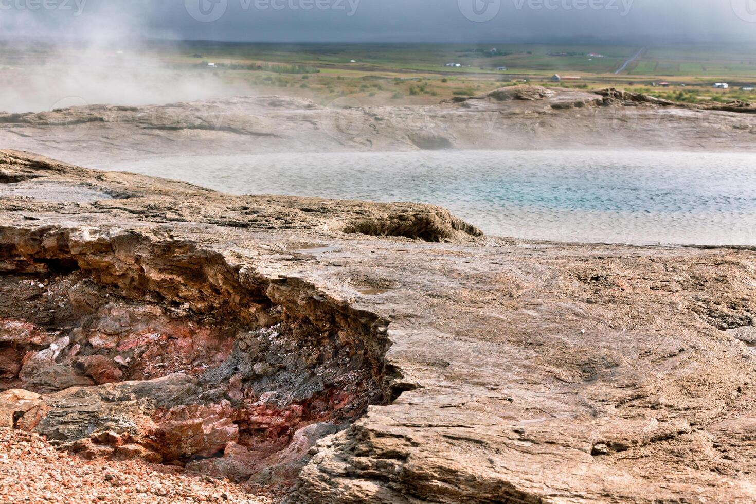 Geothermal Spring at Geysers Valley, Iceland photo
