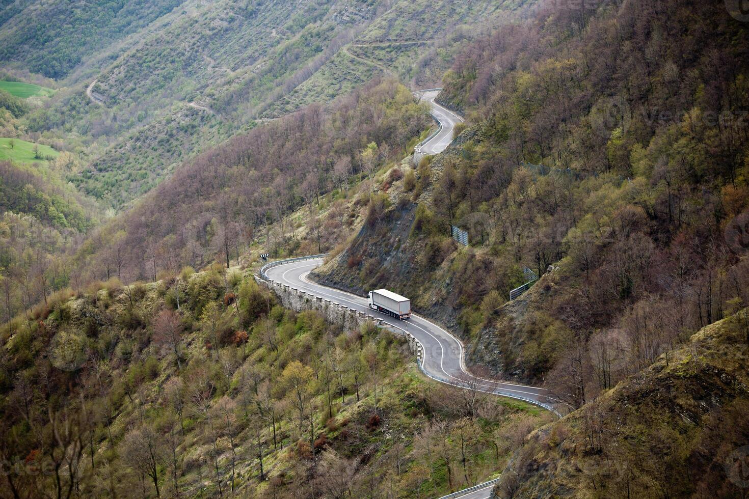Long Winding Road Through Mountains photo