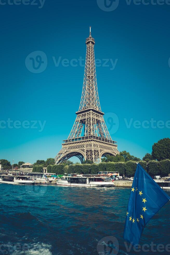 The Eiffel tower and the Seine river photo