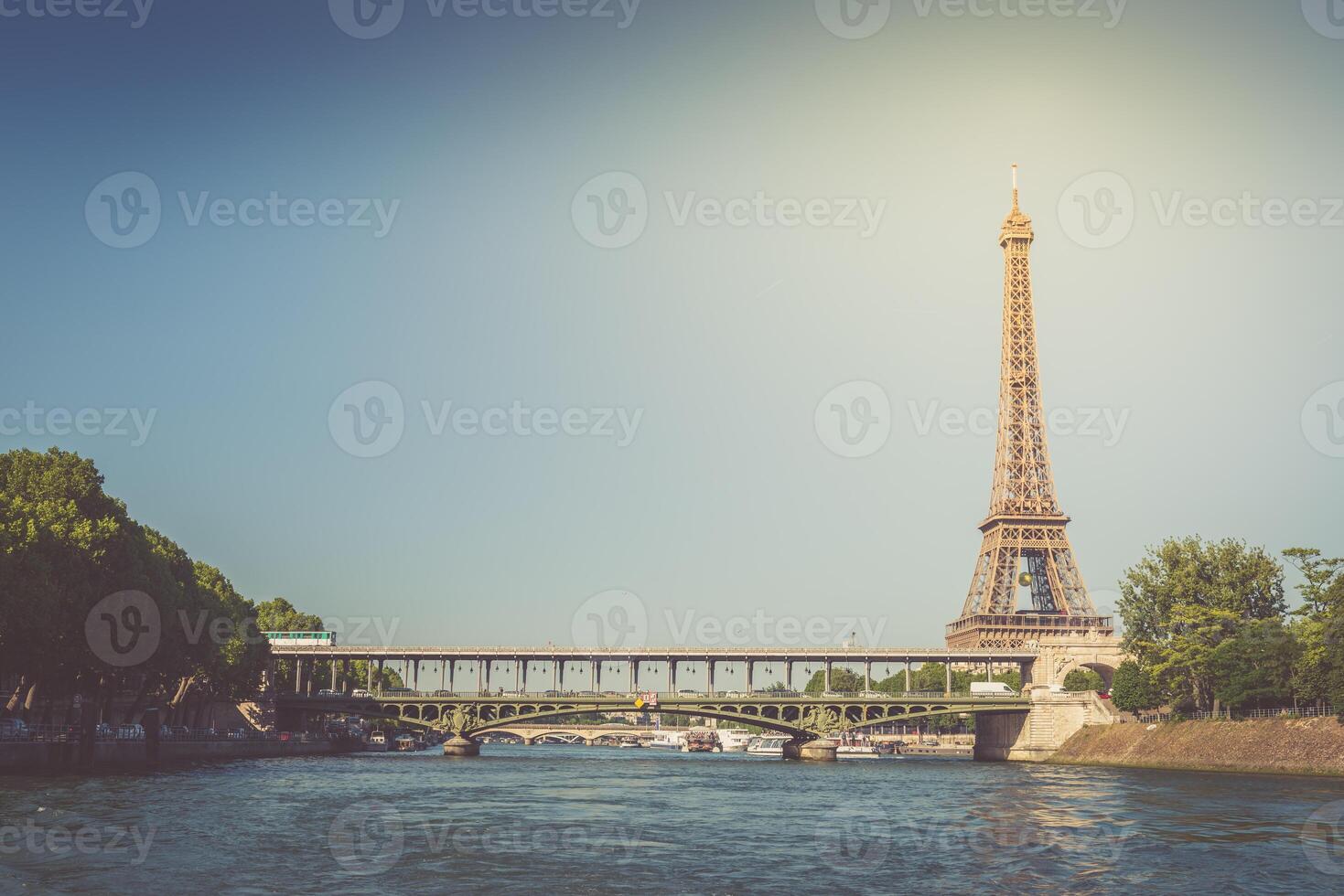 The Eiffel tower and the Seine river photo