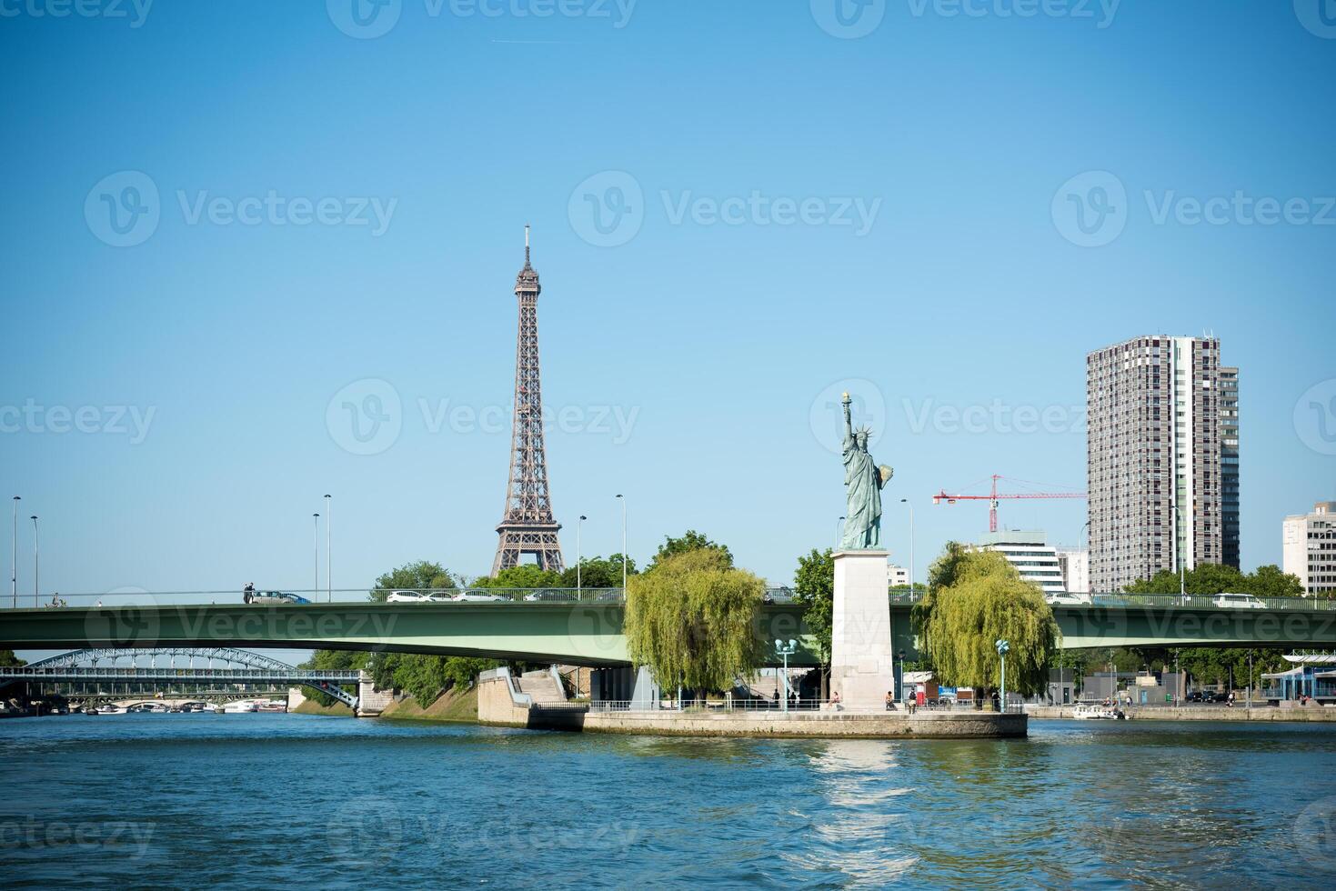 The Eiffel tower and the Seine river photo