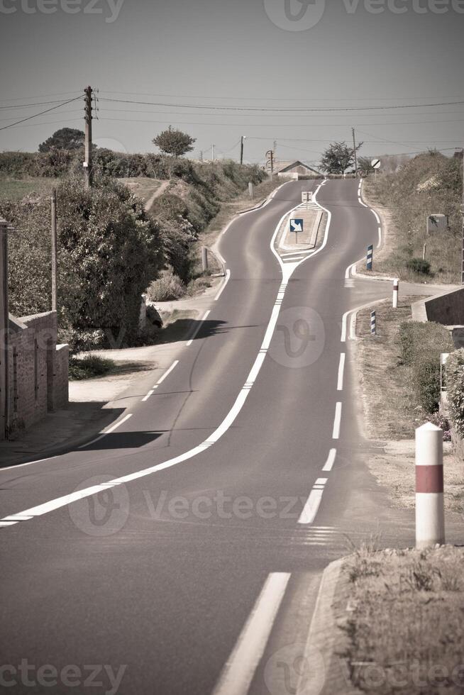 Empty Rural Curve Road photo