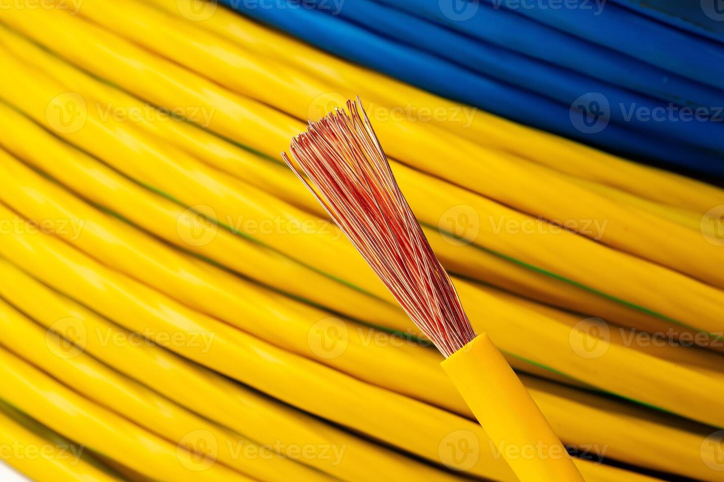 Spools of Electrical Wire on White Background photo