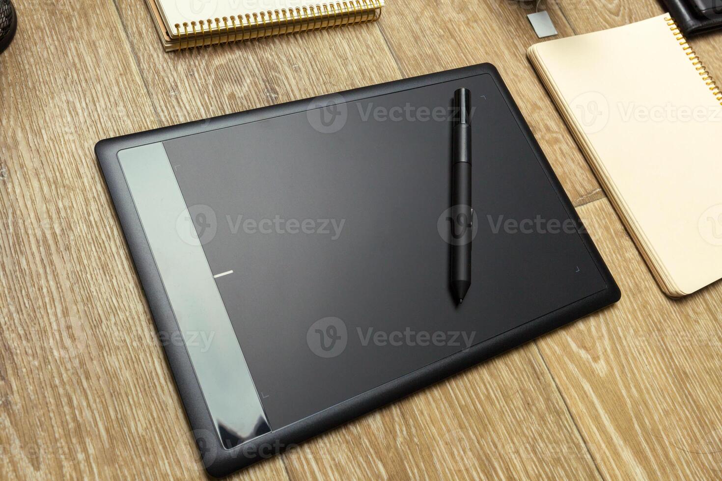 Working place of designer, close-up photo