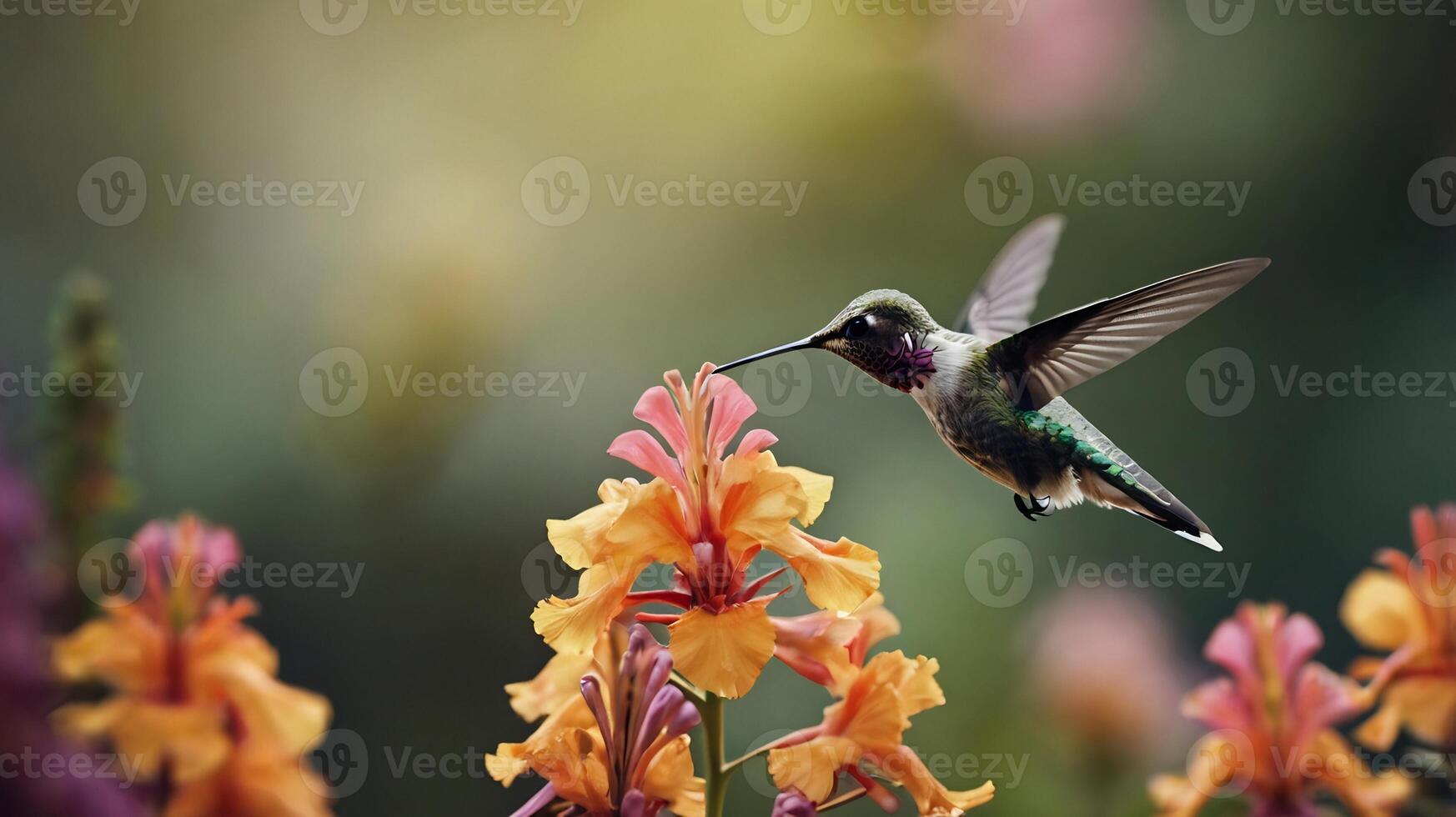 Hummingbird, flowers, flowers, flowers, flowers, flowers, flowers, flowers, flowers photo