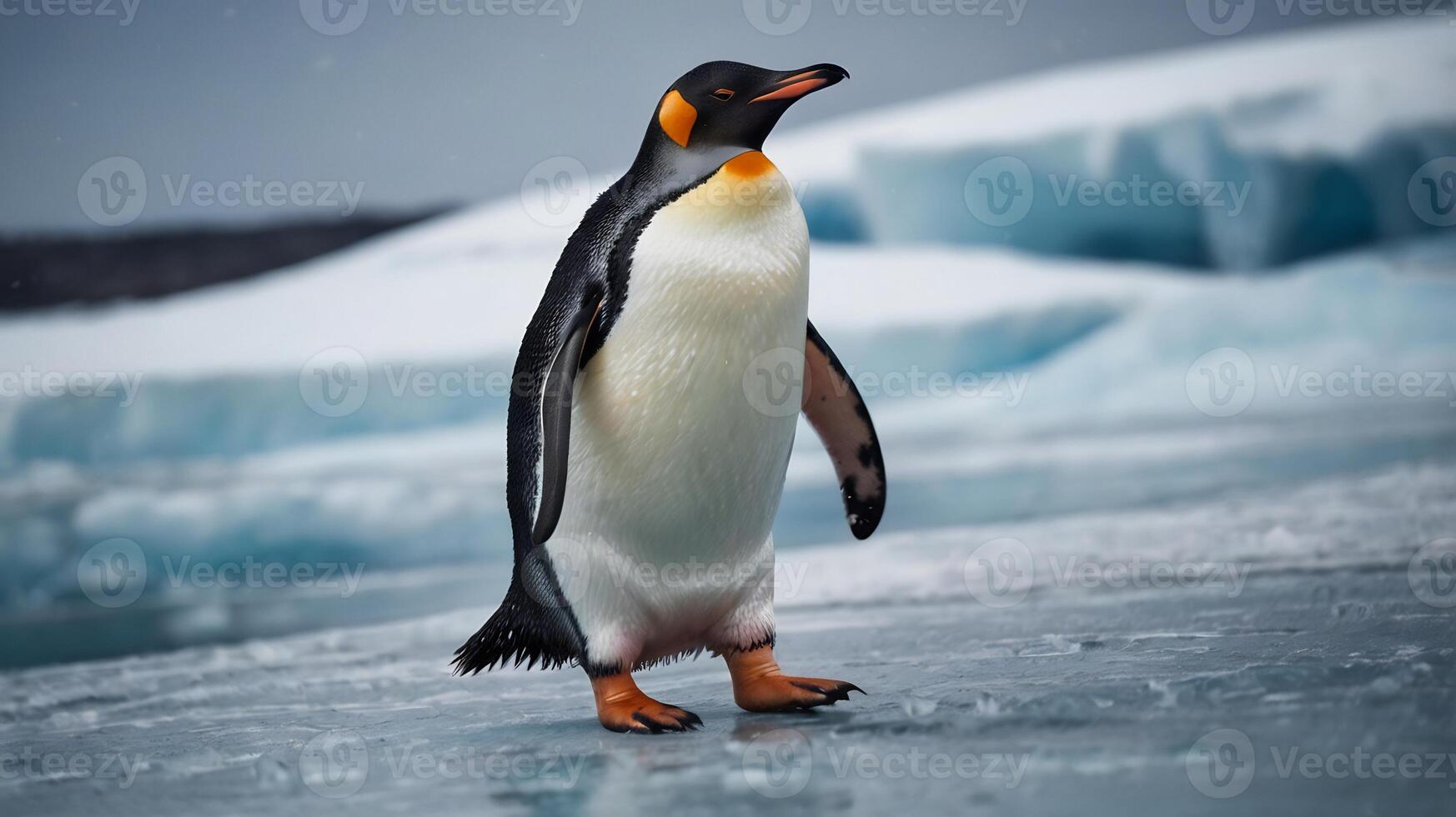 King penguin king penguin on ice in antarctica photo