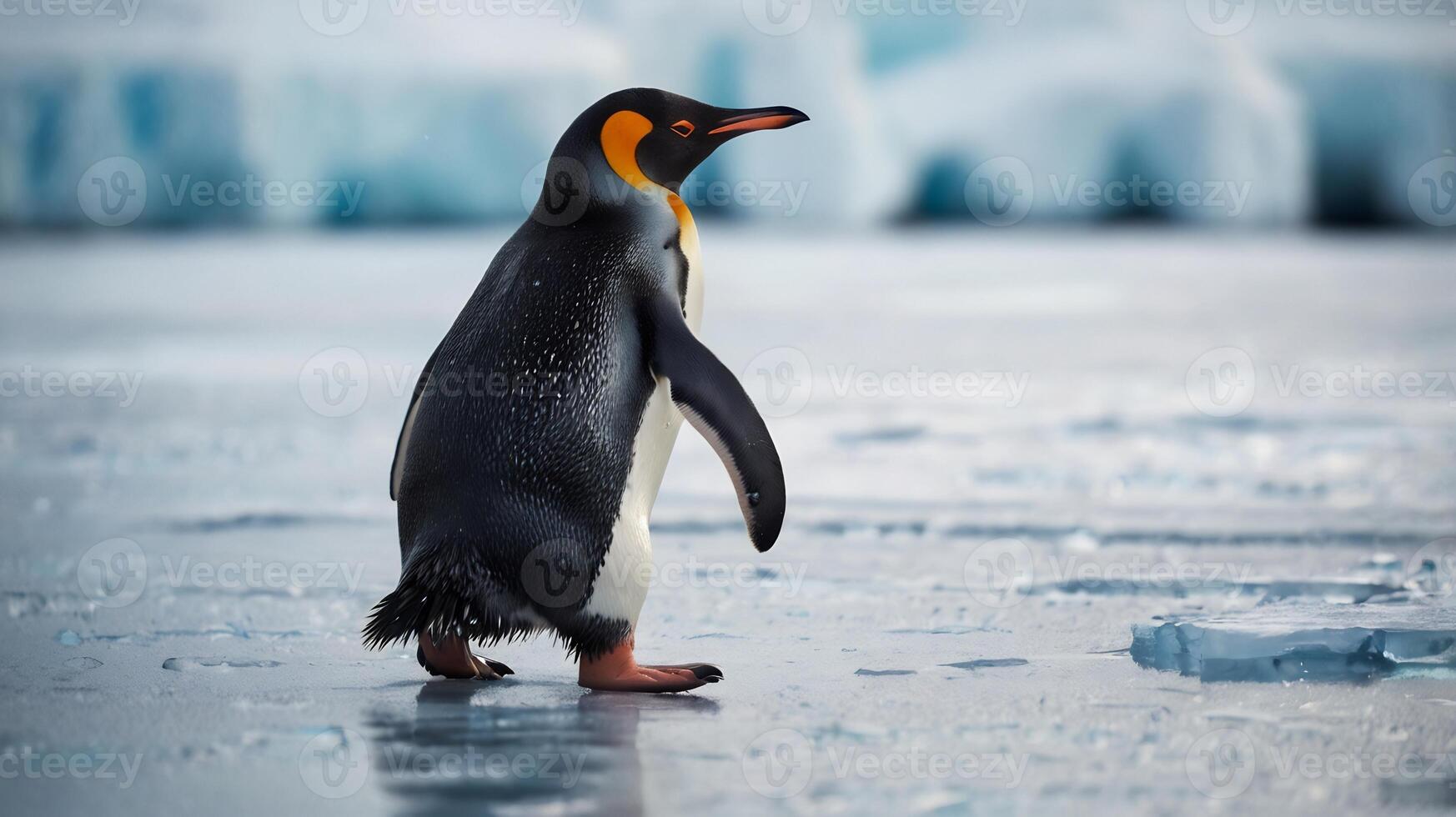 King penguin king penguin on ice in antarctica photo