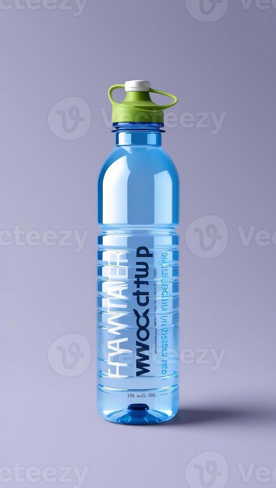 Water bottle mockup on a grey background photo