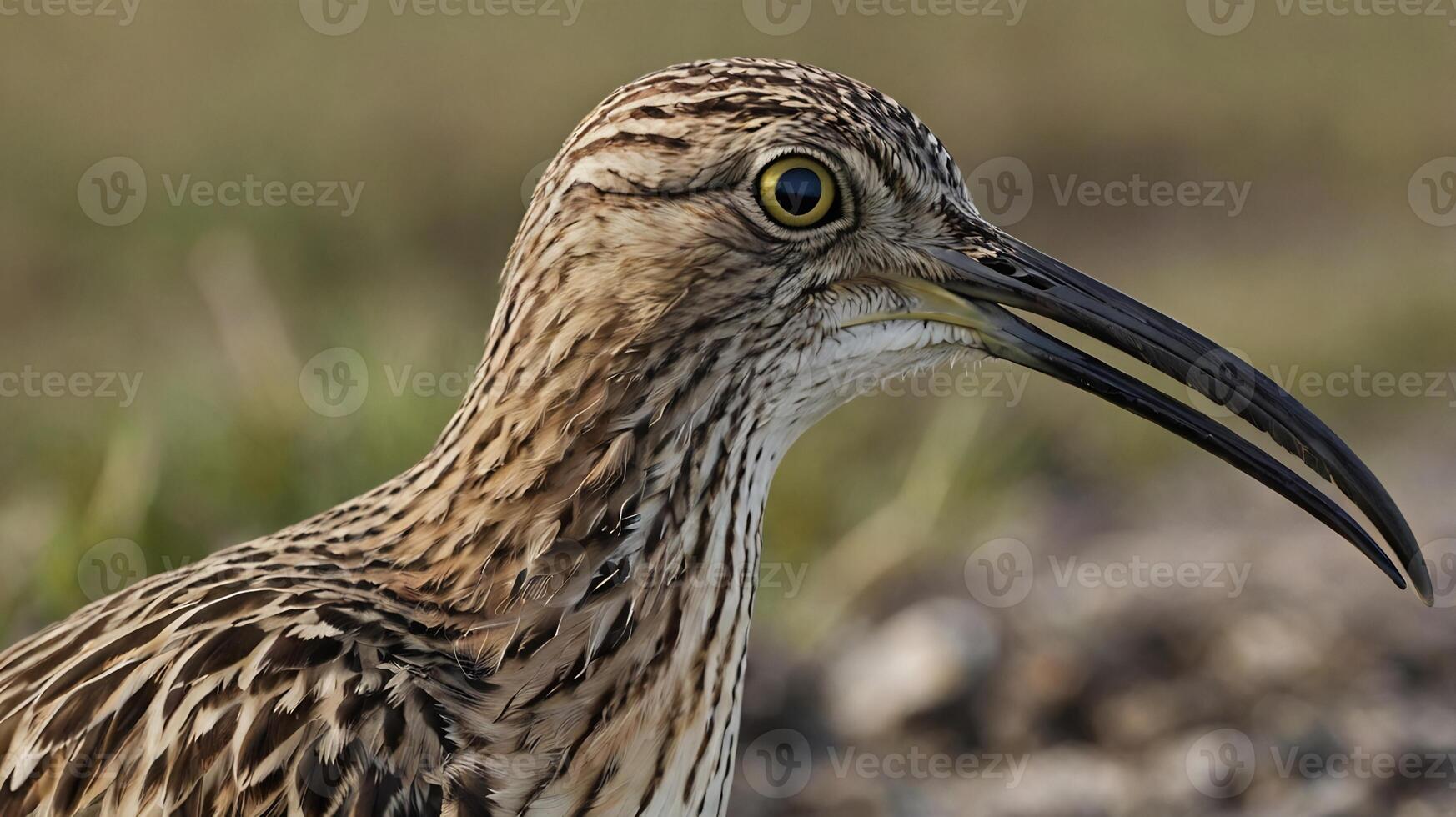 A close up of a bird with a long beak photo