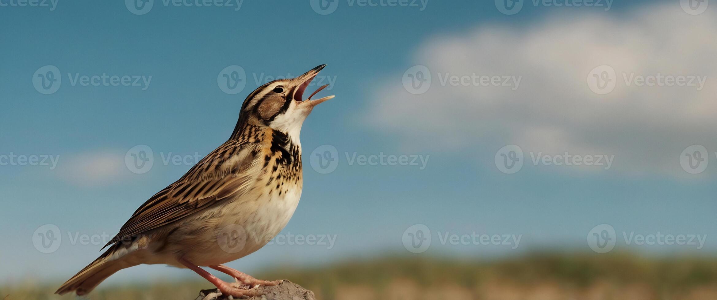 A bird is standing on top of a wooden post photo