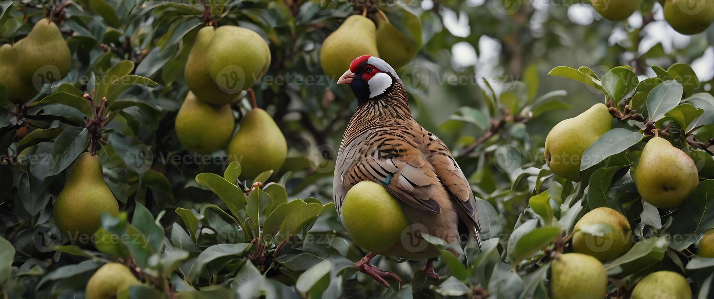 A bird is sitting on a tree branch photo