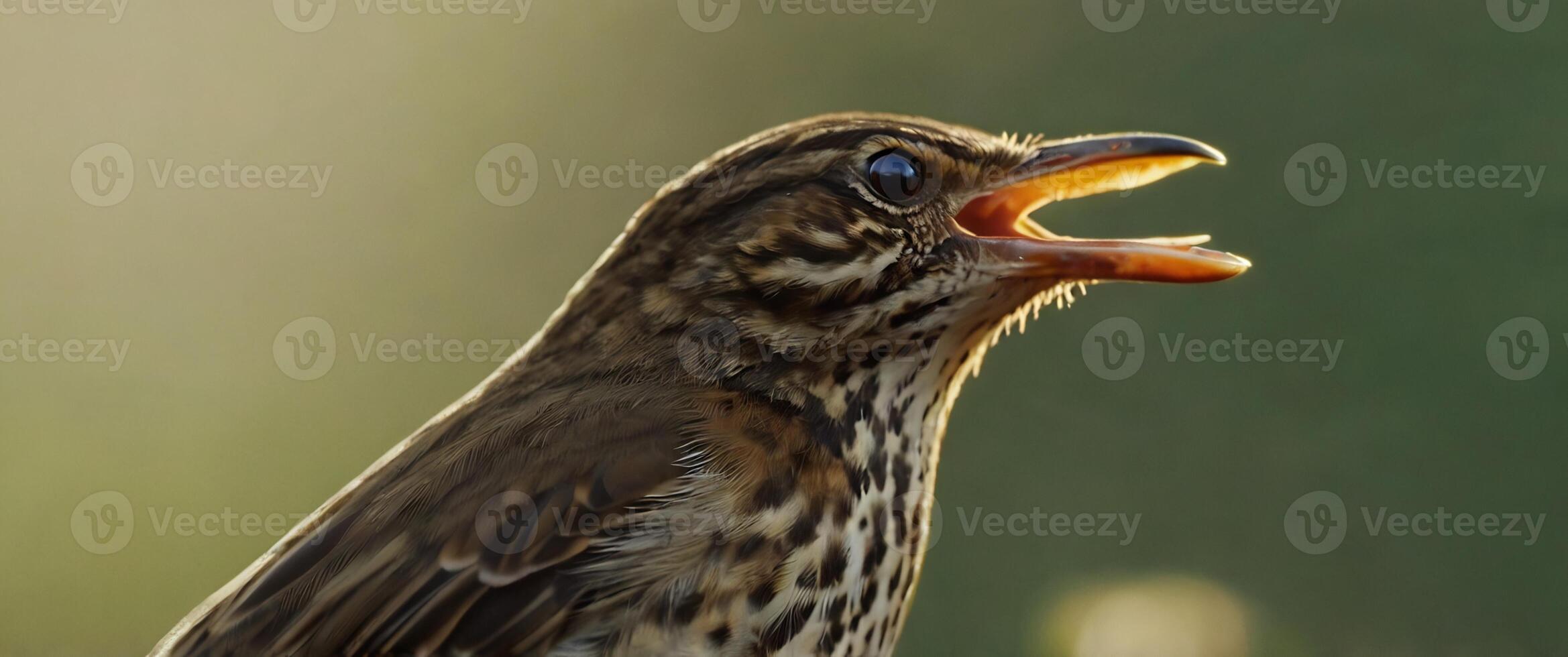 A bird with its mouth open and its beak open photo