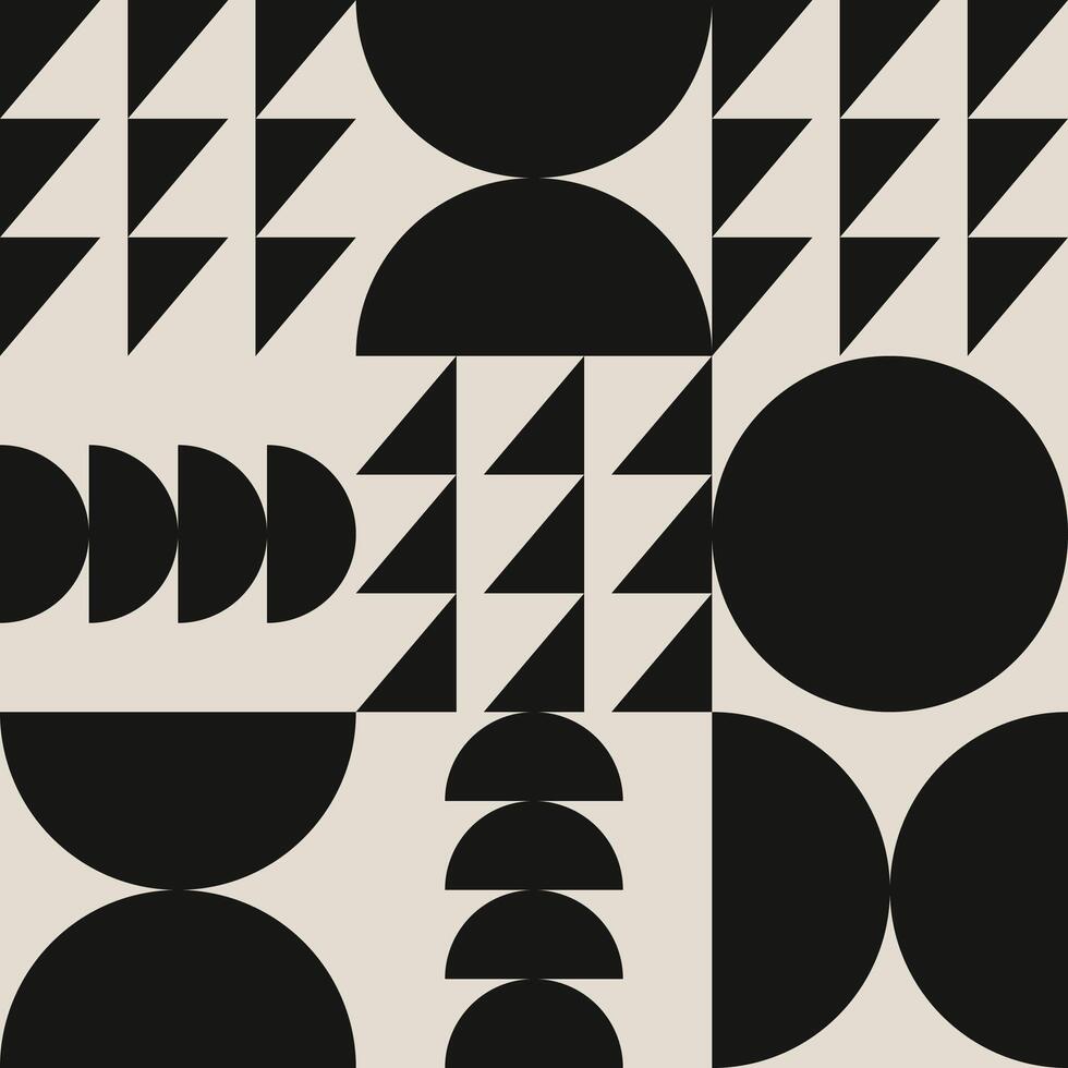 Bauhaus brutalism geometrical seamless pattern. abstract minimal shapes retro background vector