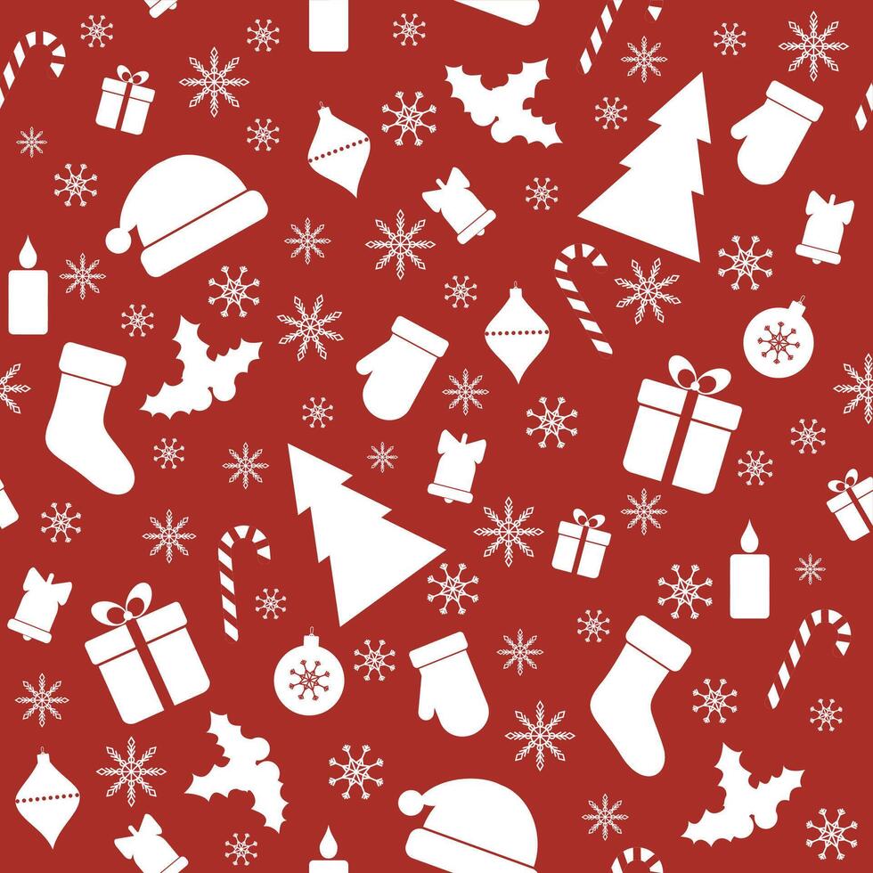 Christmas seamless red pattern vector