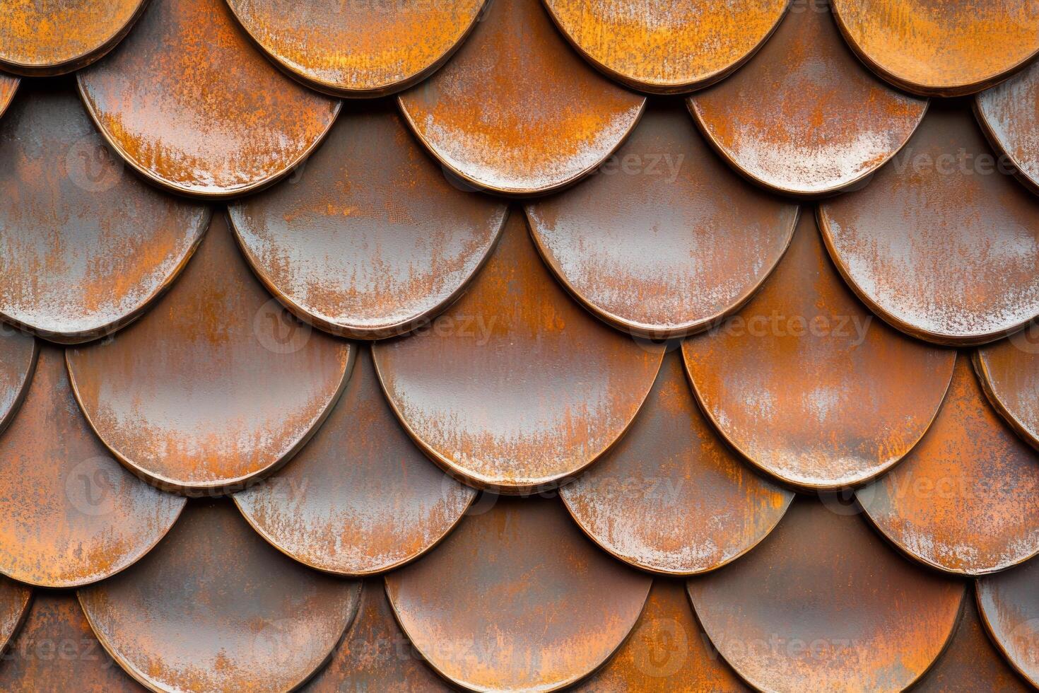 Abstract 3D surface with wave-like metallic patterns in copper and rust tones for industrial design inspiration photo