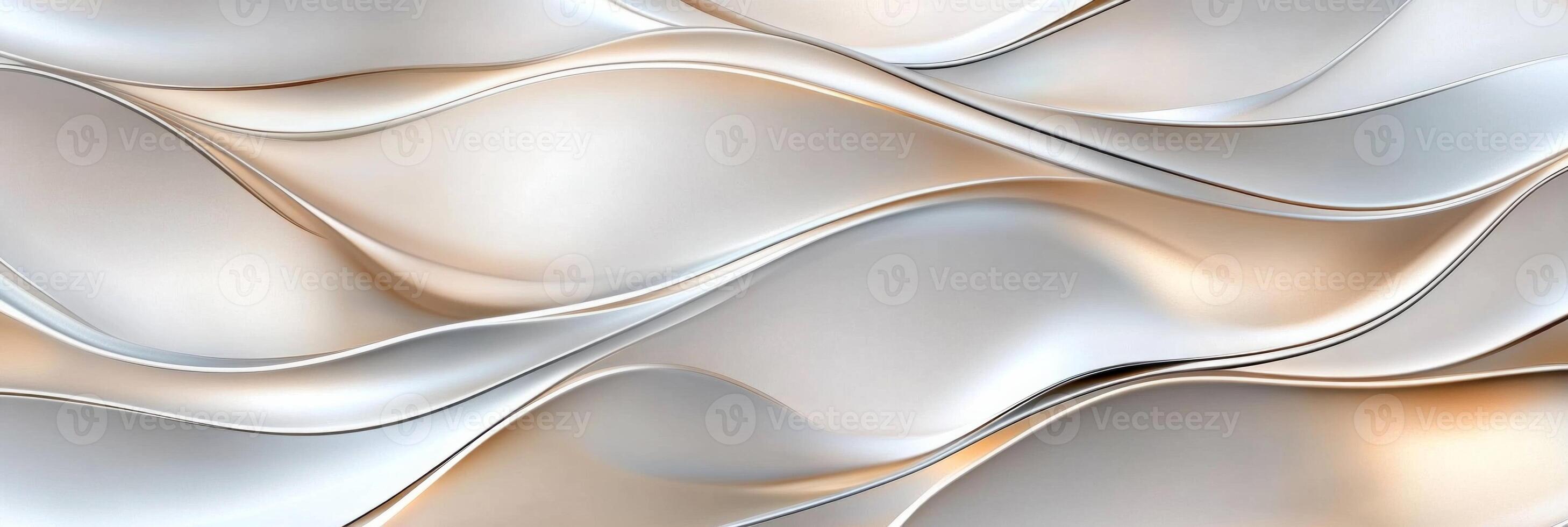 This composition showcases an abstract design with flowing silver and pearl textures photo
