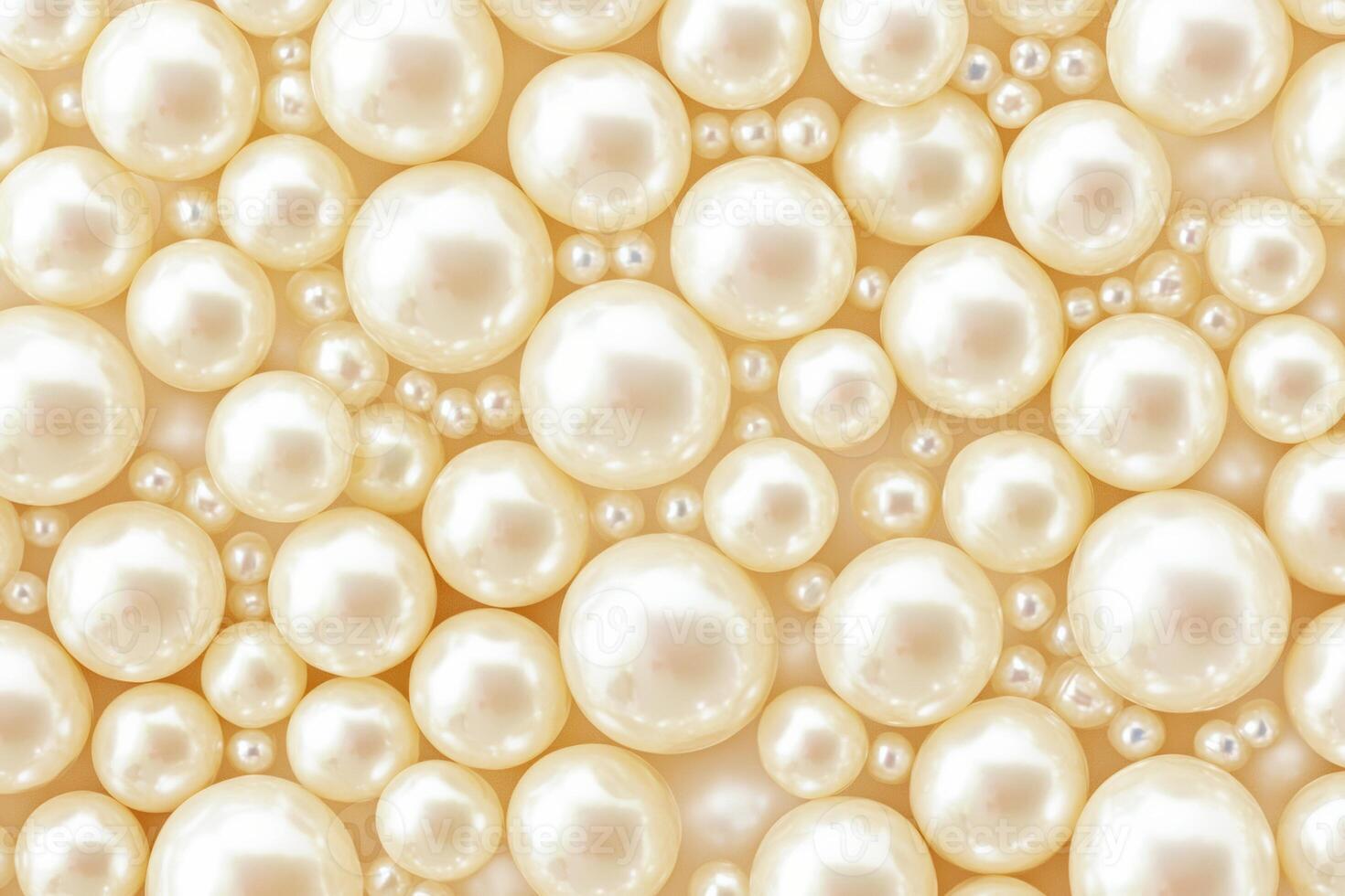 Elegant seamless pearl bead arrangement in soft ivory and cream tones for minimalist design projects photo