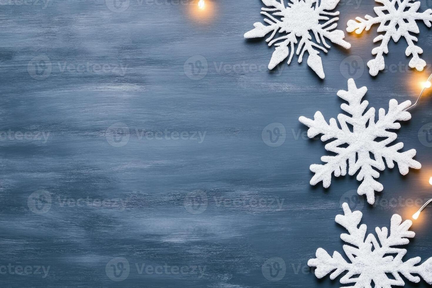 Sparkling snowflakes create a winter wonderland on a dark backdrop for a magical holiday atmosphere photo