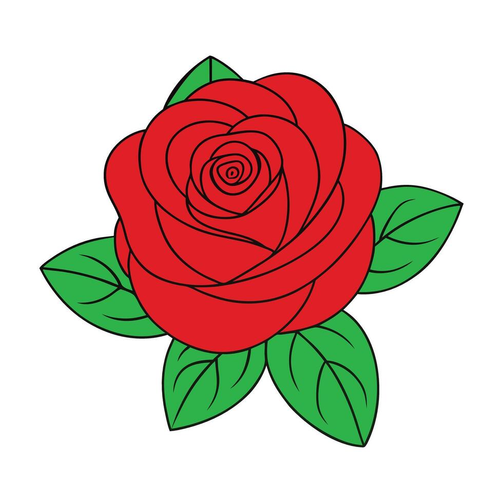 Simple Red Rose Illustration for Branding vector