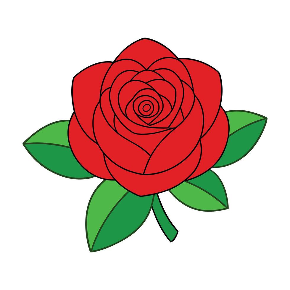 Simple Red Rose Icon for Logos and Branding vector