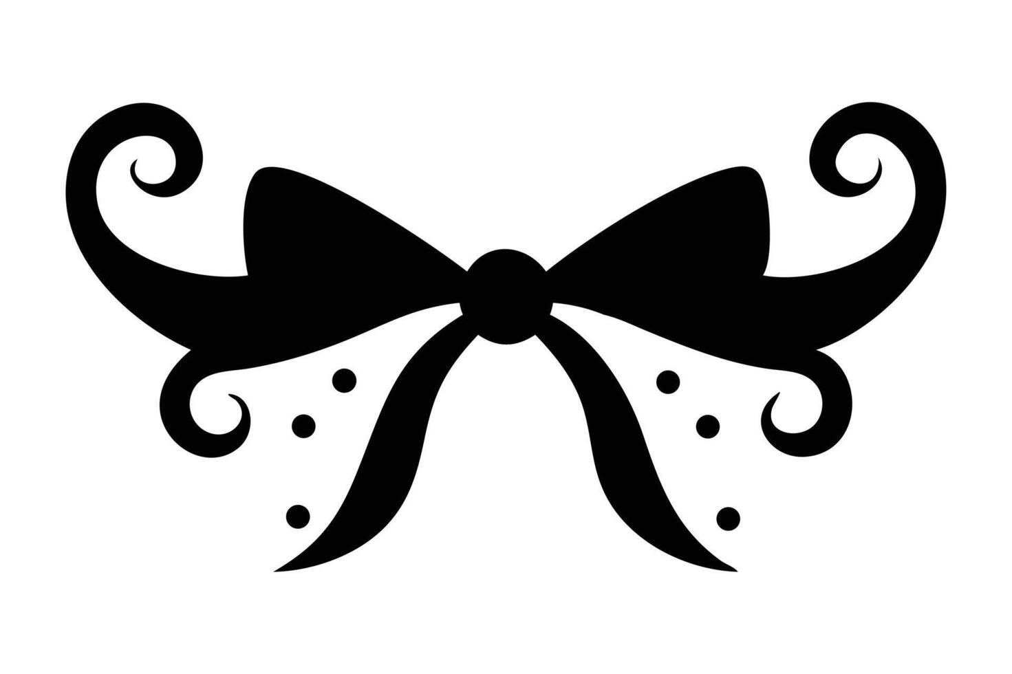Stylish Black Ribbon Bow for Design Projects vector