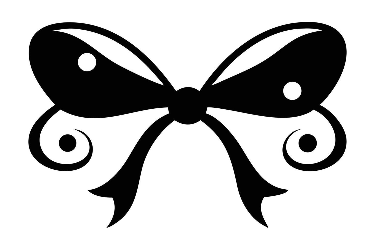 Black and White Ribbon Bow for Logo Design vector