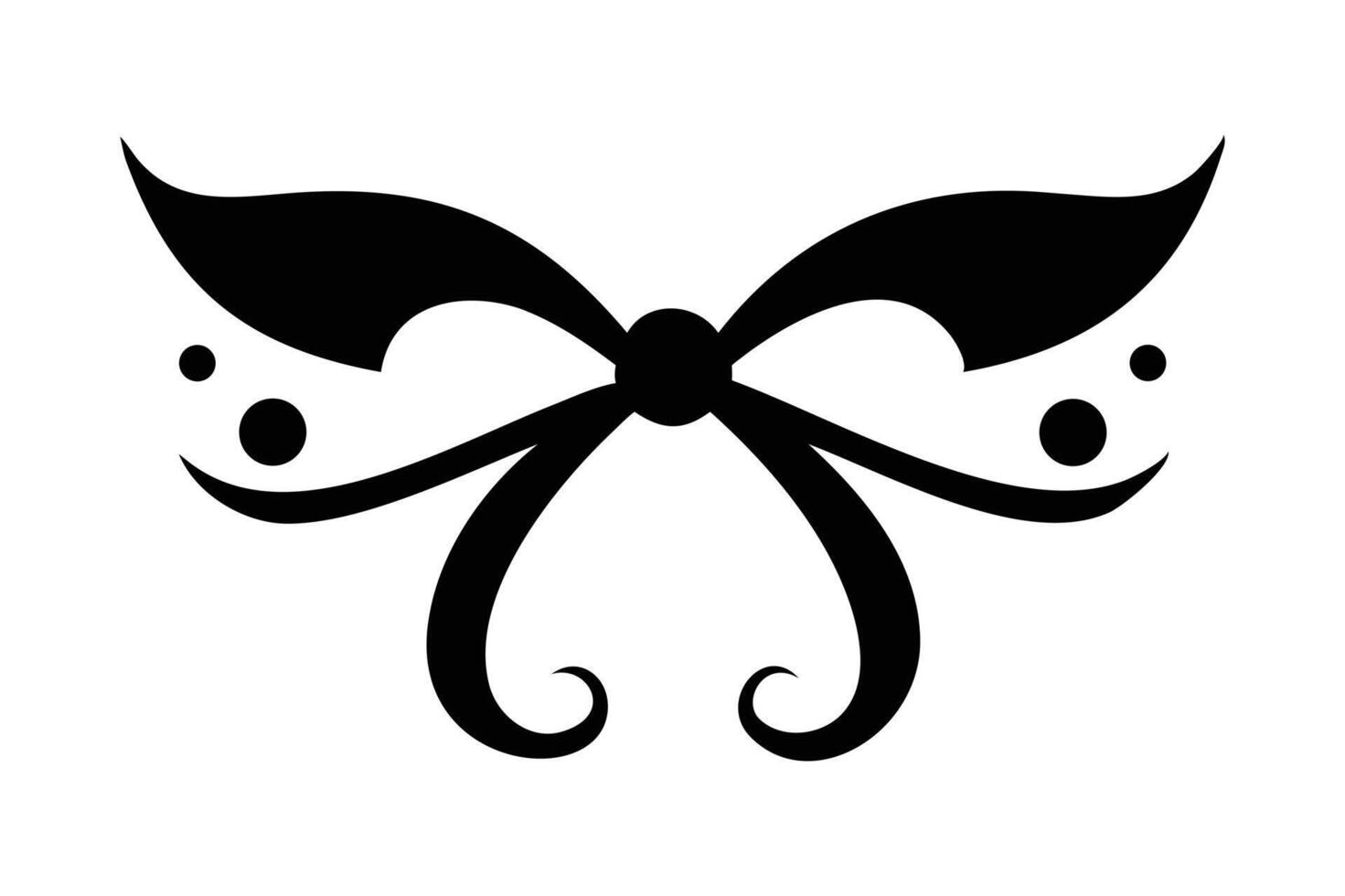 Minimalist Black Ribbon Bow Design vector