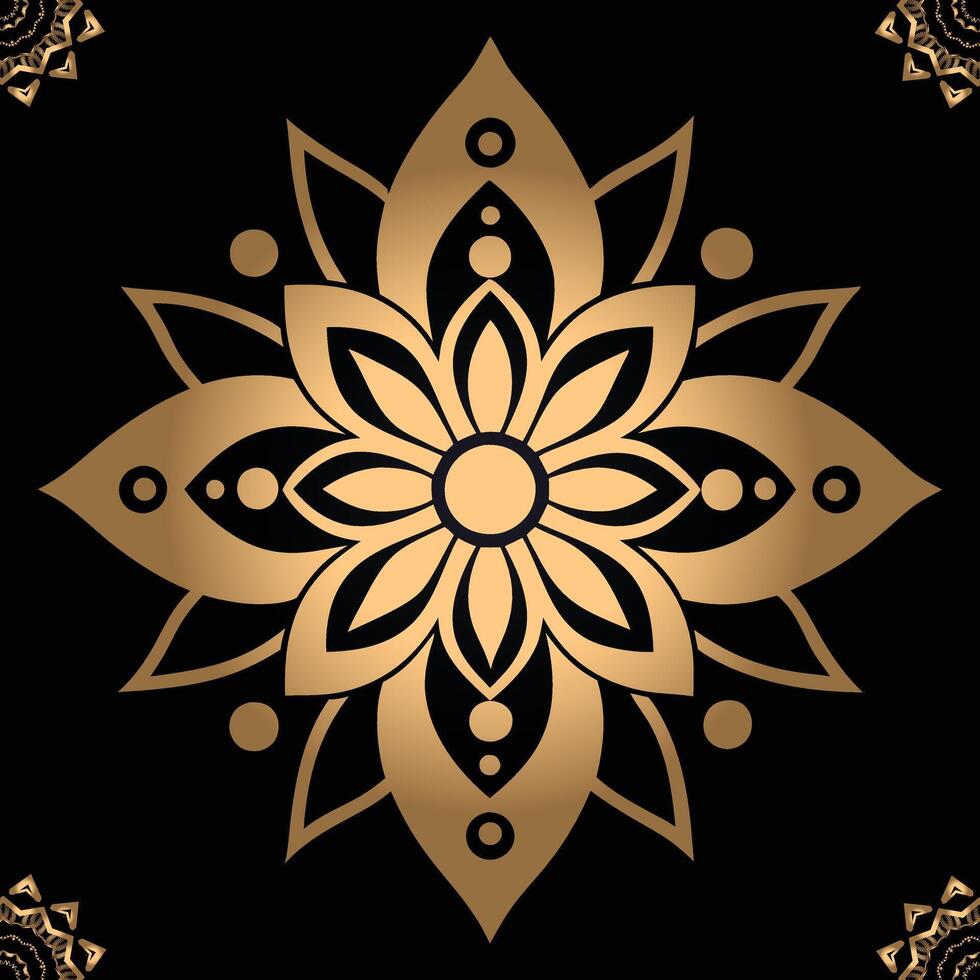 A Golden Mandala with Ornate Floral Design vector