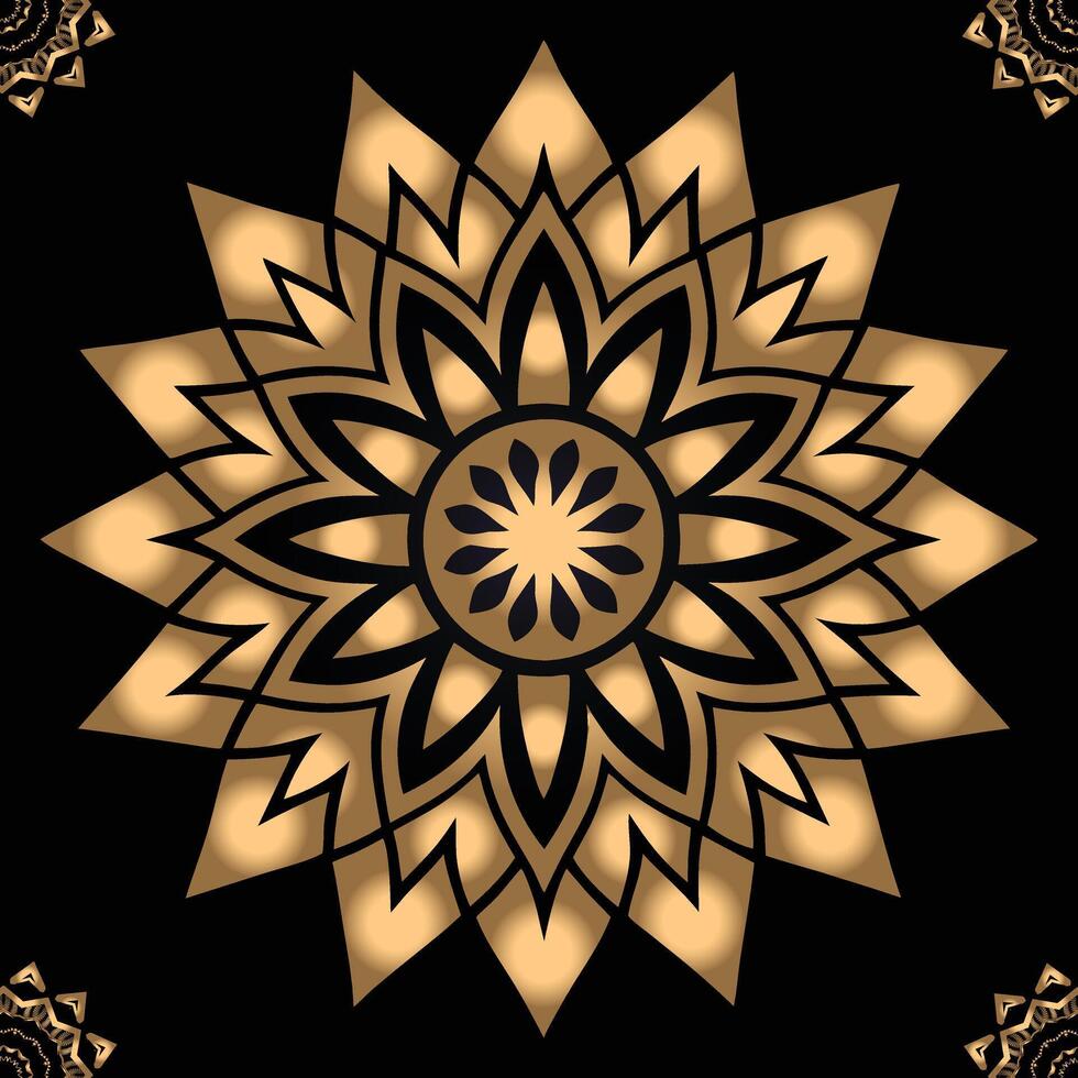 The Golden Mandala Design Ornate Floral Decorative Gold Pattern vector
