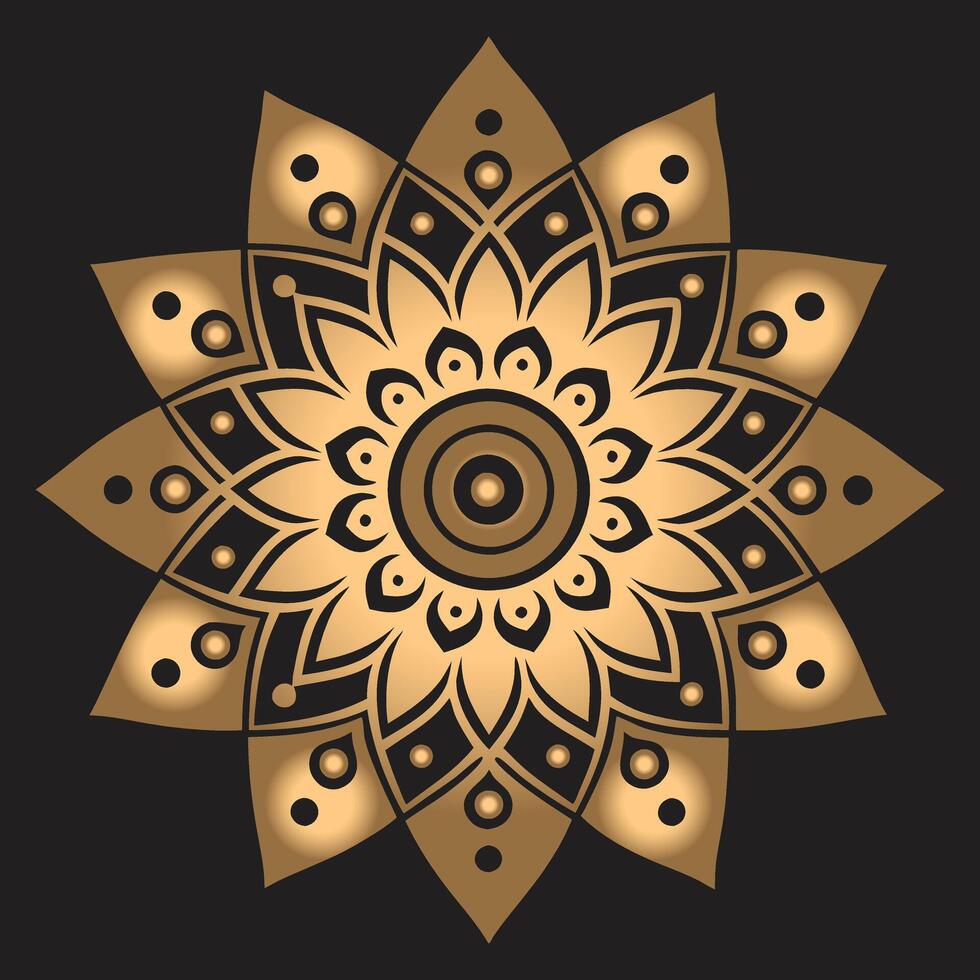 Elegant Mandala Pattern on Black backgeound vector