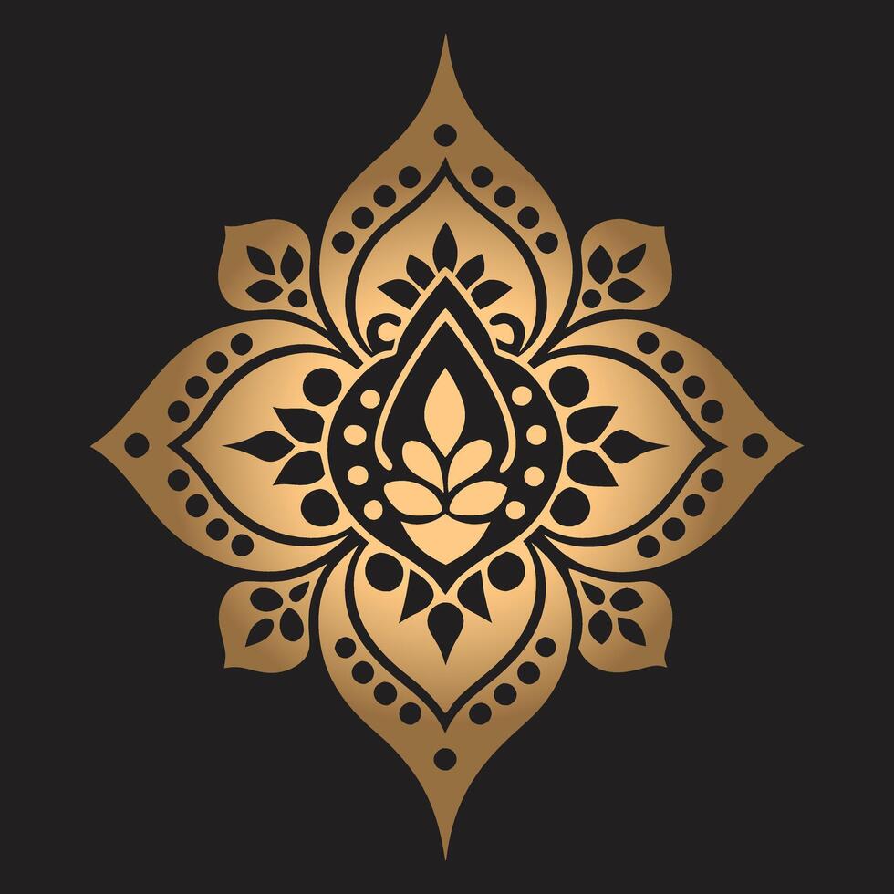 The Luxurious Golden Floral Mandala design vector