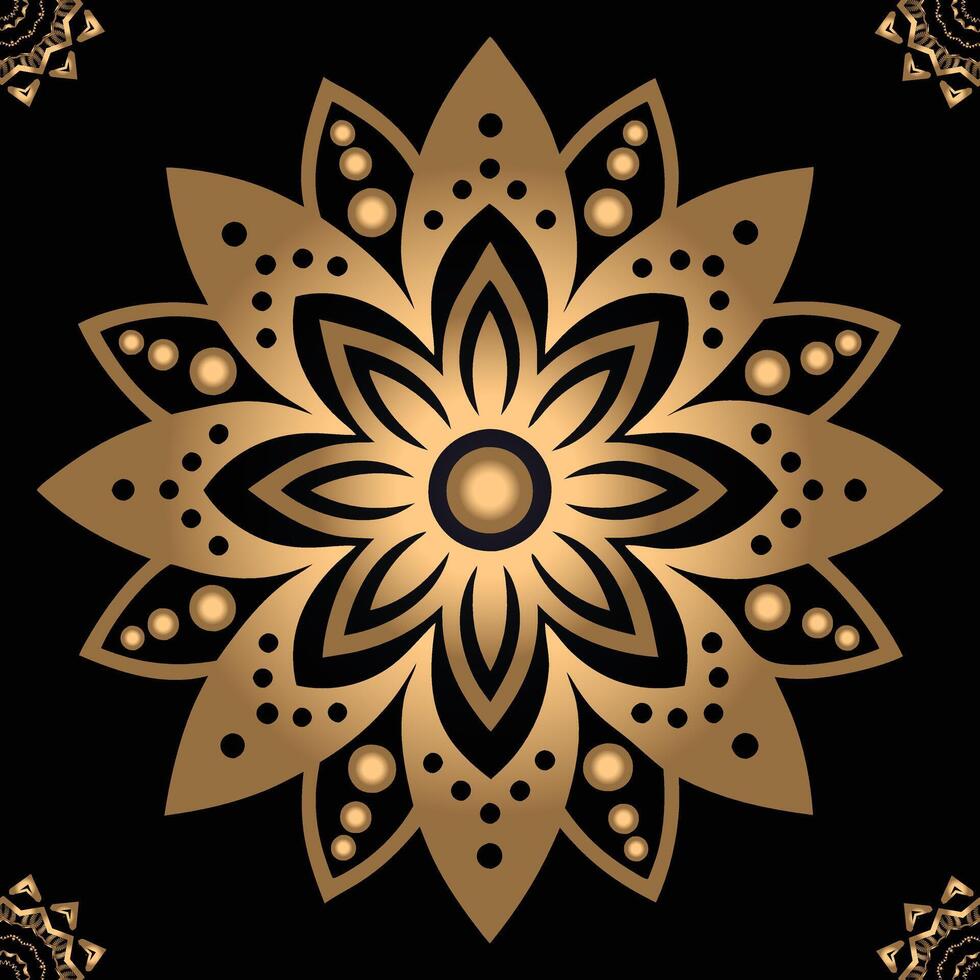 Luxurious Golden Floral Mandala Art vector