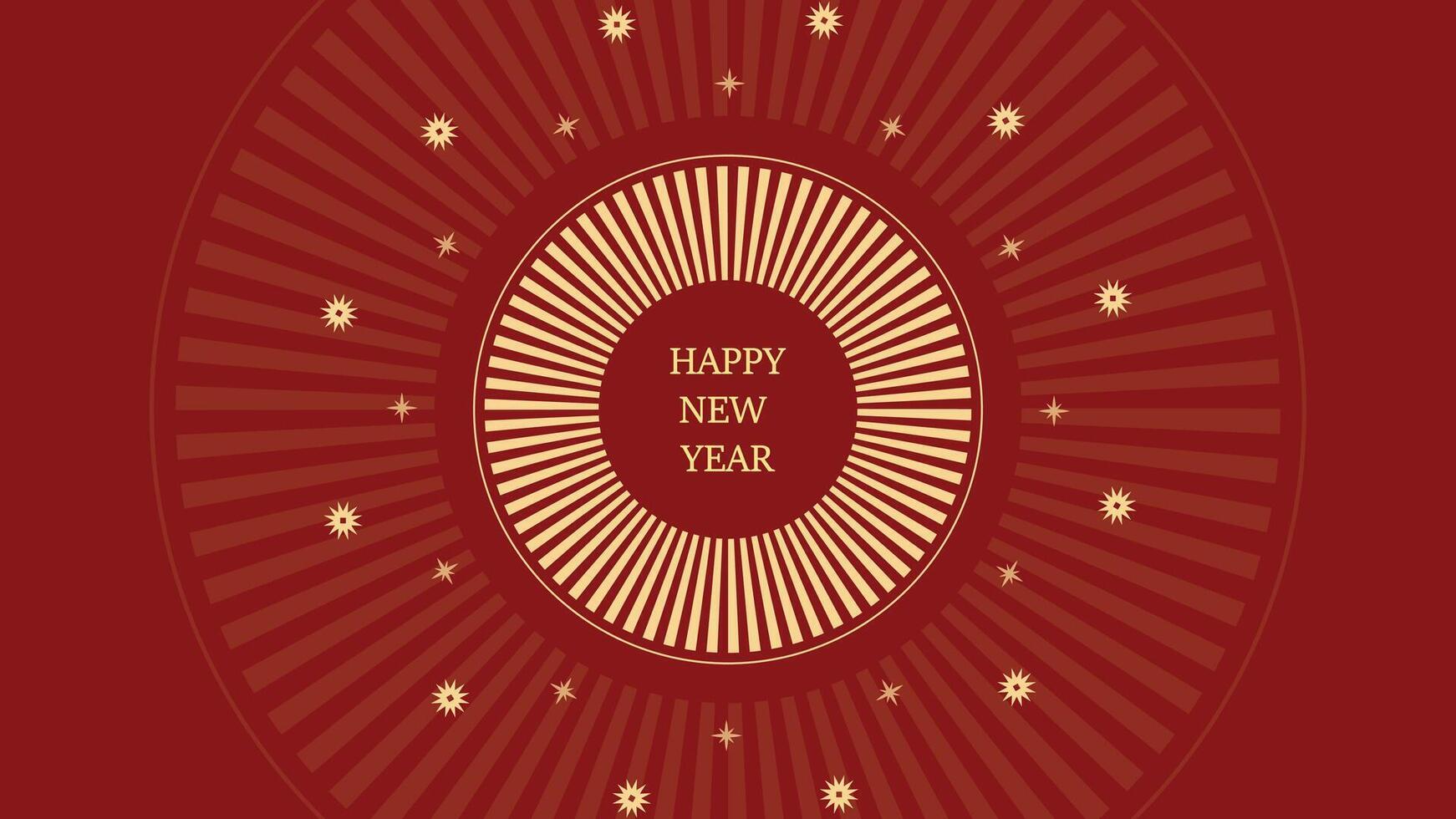 Elegant Red and Gold Happy New Year Celebration Background vector