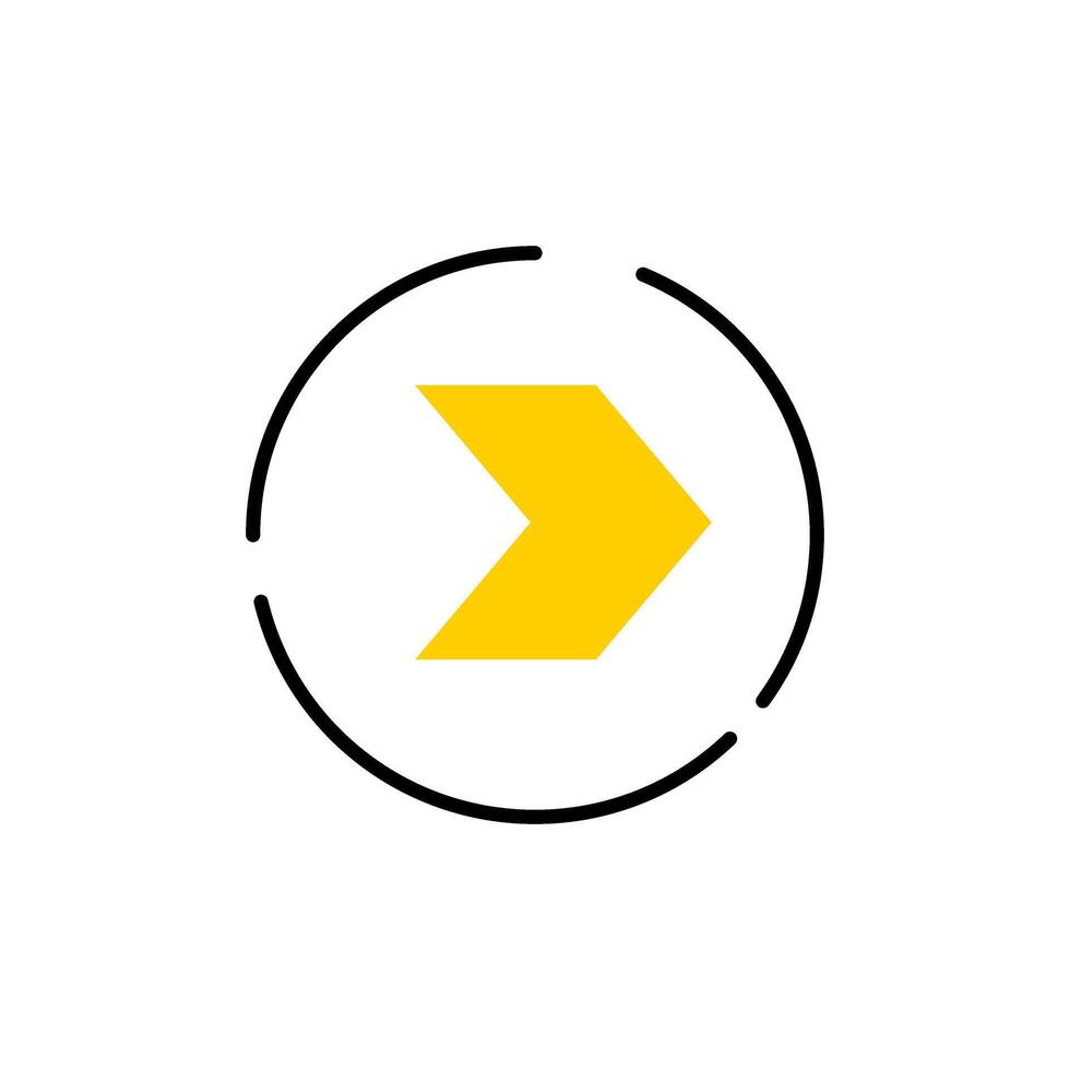 Arrow icon for web or social media. Direction flat illustration. vector