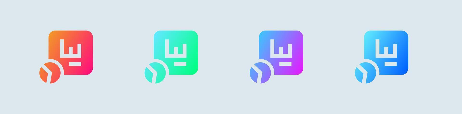 Analyst solid icon in gradient colors. Research signs illustration. vector