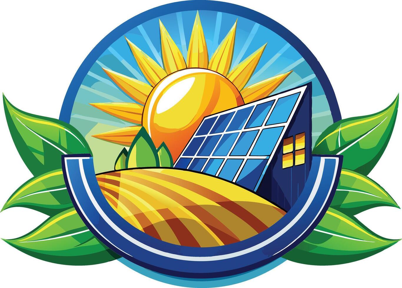 Solar company logo design vector