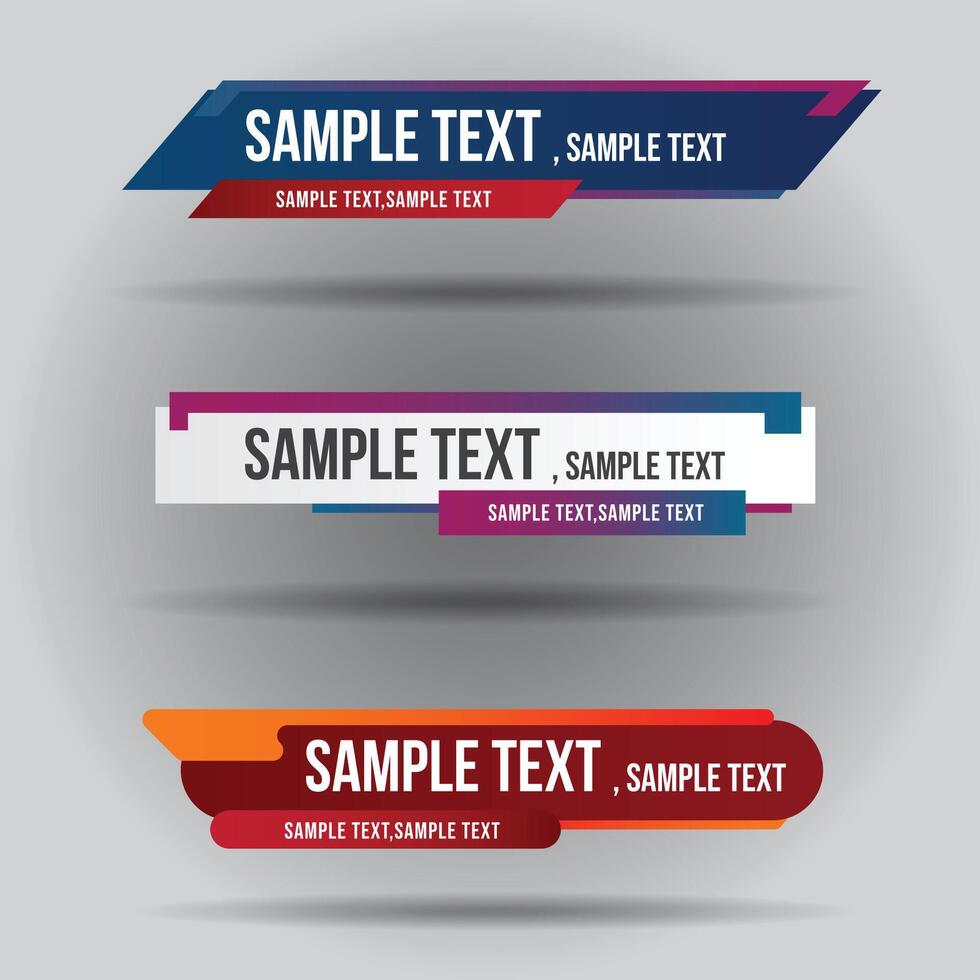 Lower third white and colorful design template modern contemporary. Set of banners bar vector