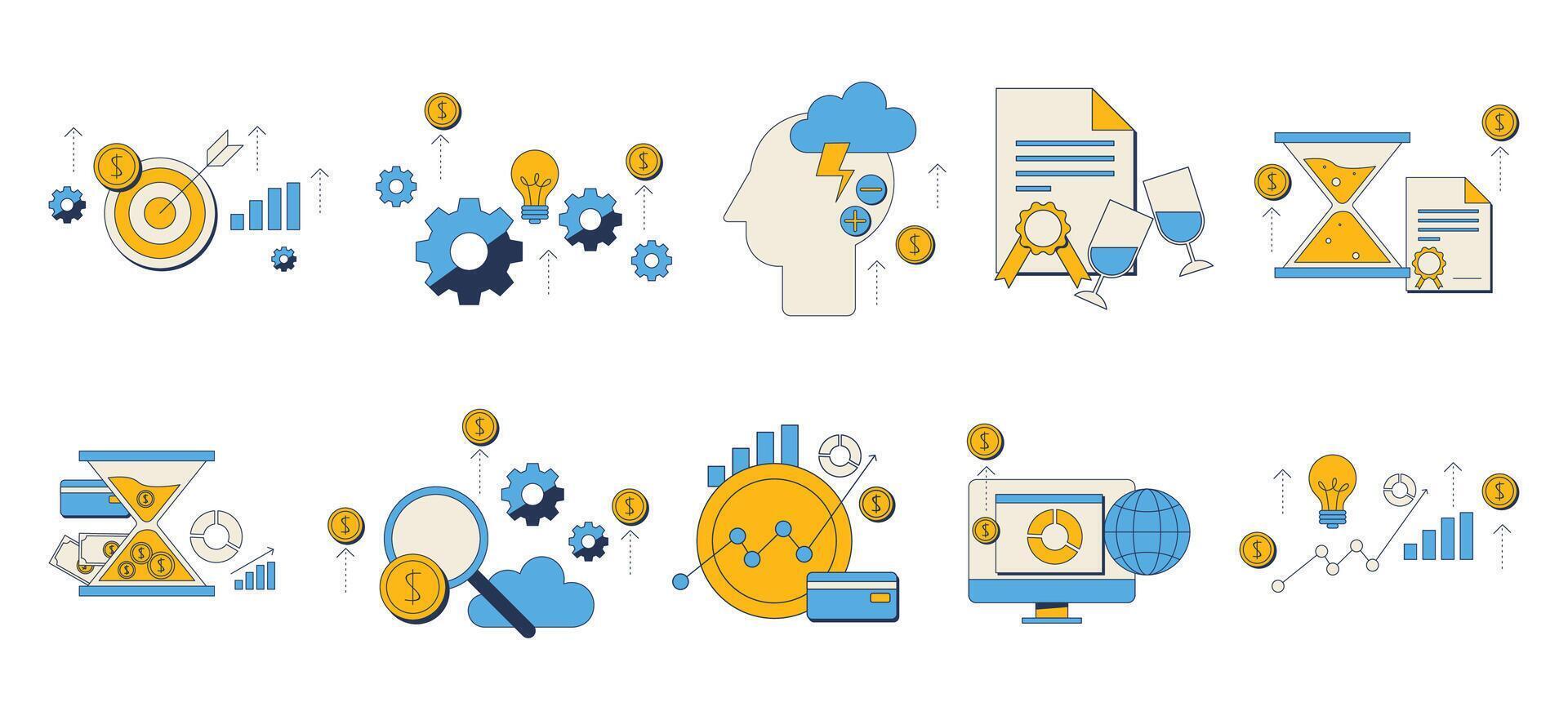 Business Finance Set Illustration vector