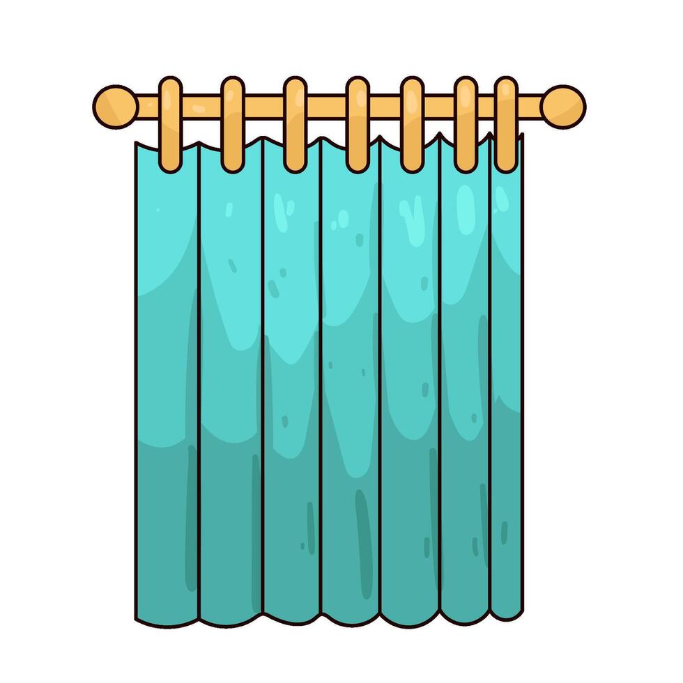 Illustration of shower curtain vector