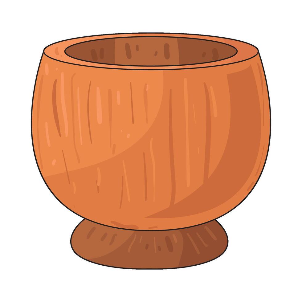 Illustration of wooden cup vector