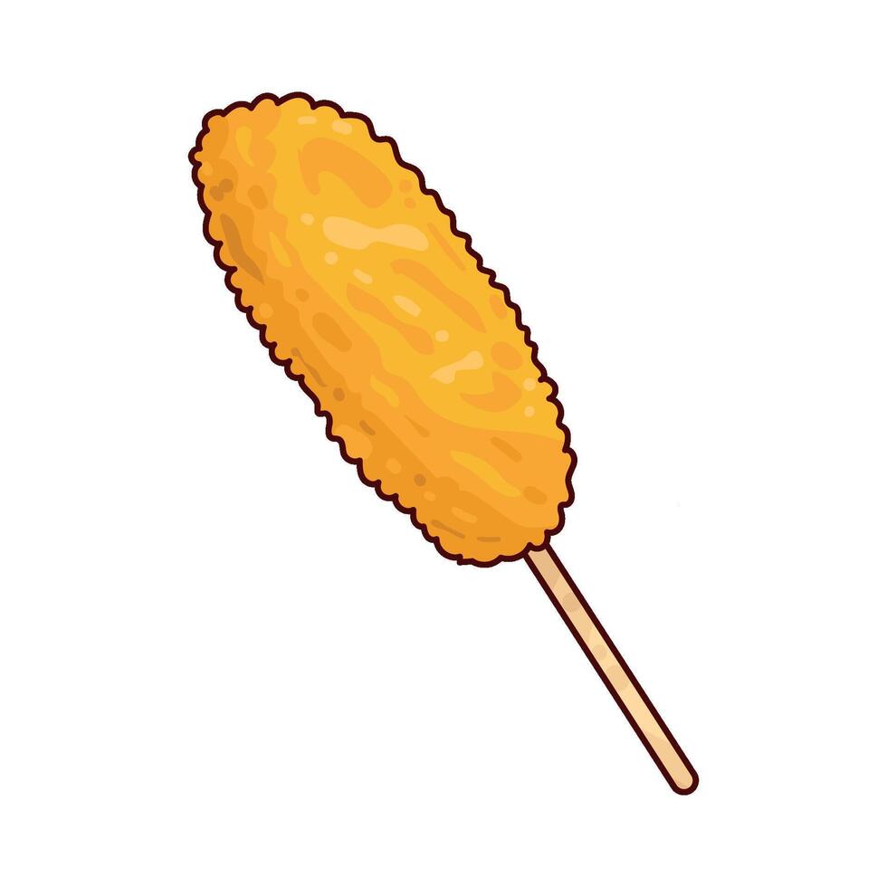 Illustration of corn dog vector