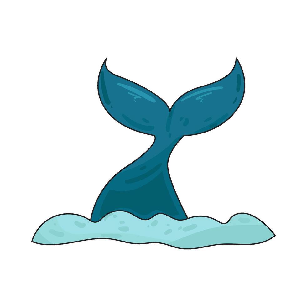 Illustration of dolphin tail vector