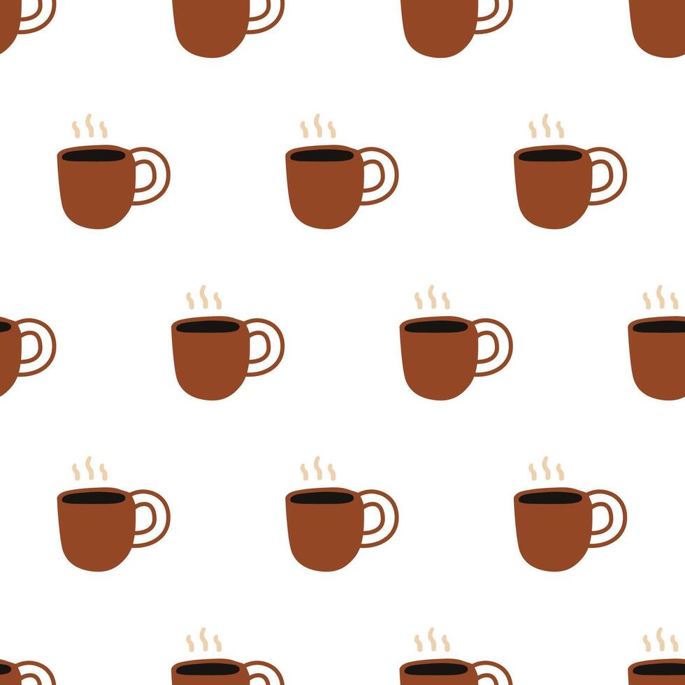 Coffee cups. seamless pattern. Hand drawn illustration. vector