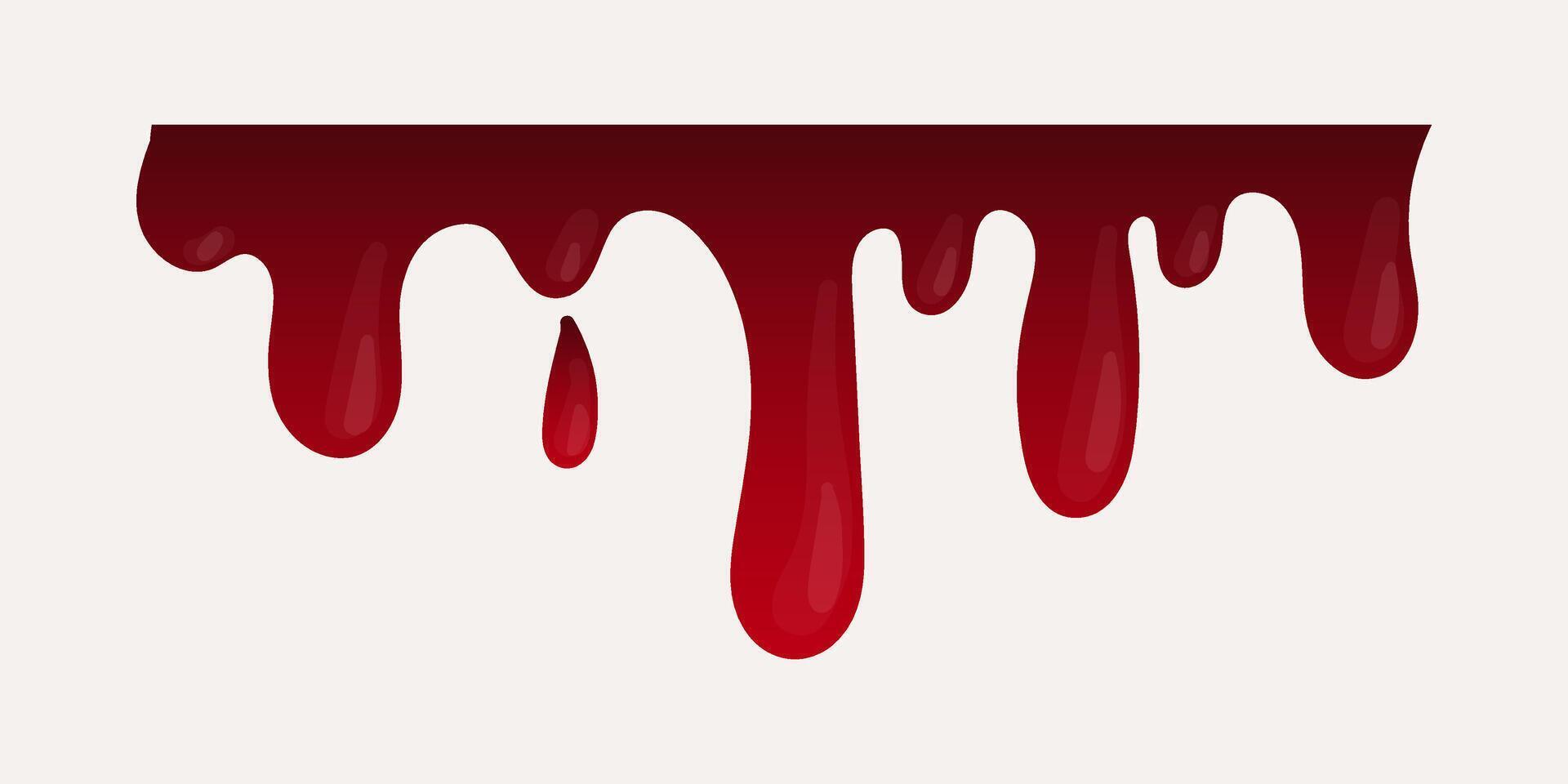 Splashes and stains, blood drops, smudges on white background. Injuries, realistic smears, bruises, border, scary element for Halloween, dripping. vector
