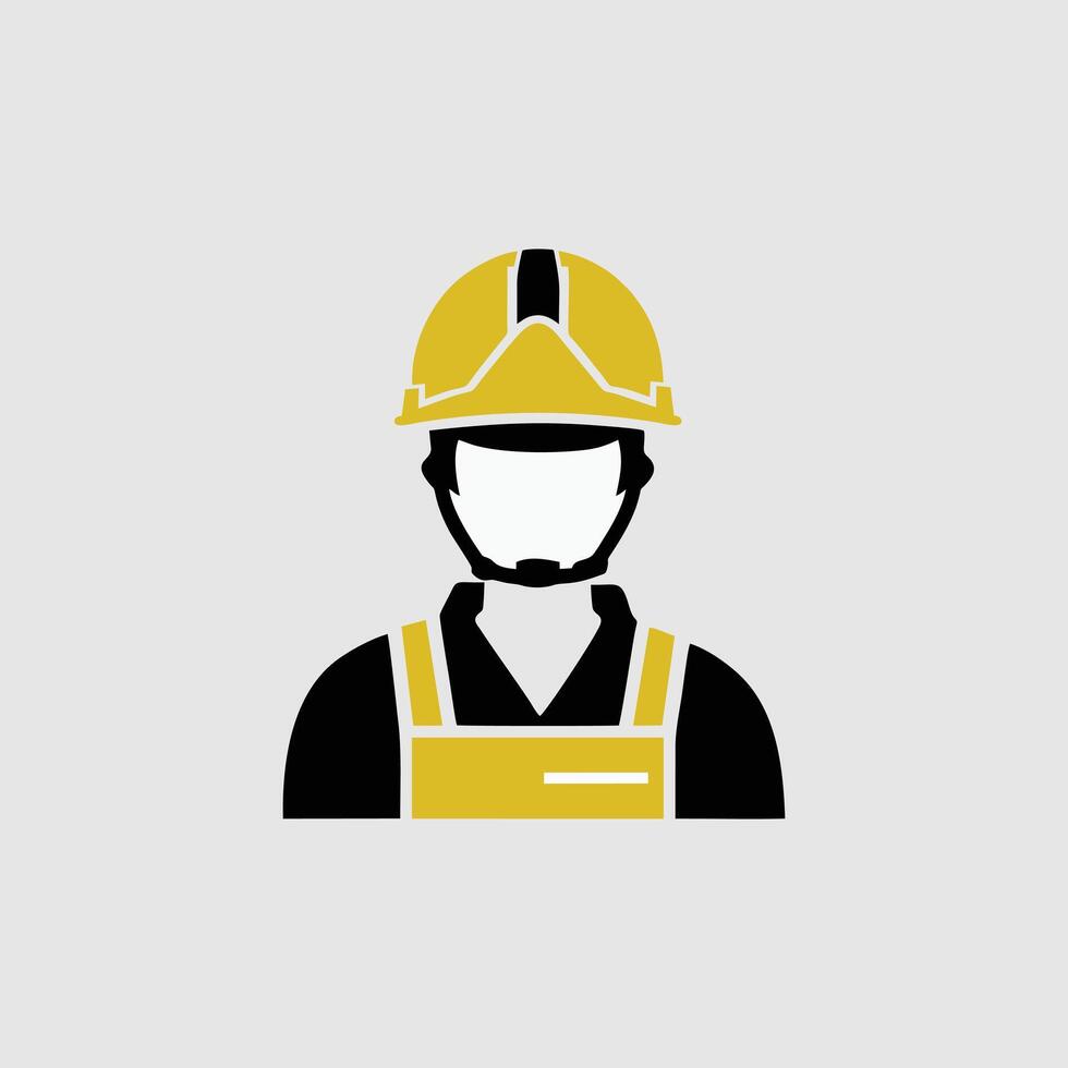 a man in a hard hat and yellow vest vector